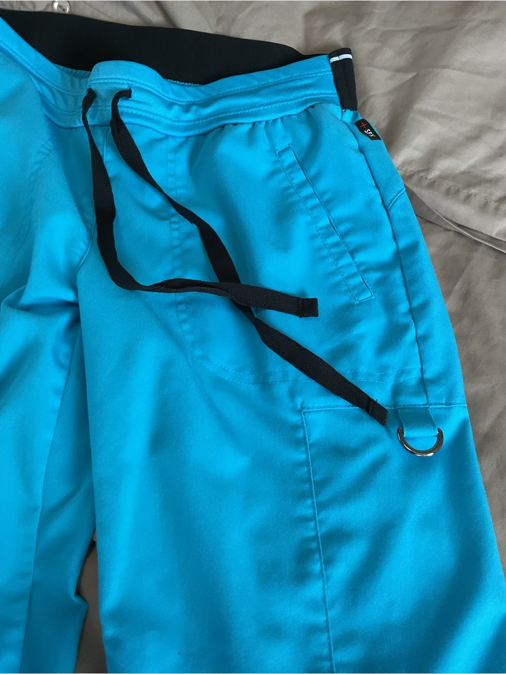 Grey's Anatomy pro wear Barco Teal Spandex Stretch Scrub bottoms size xs petite - Picture 3 of 12